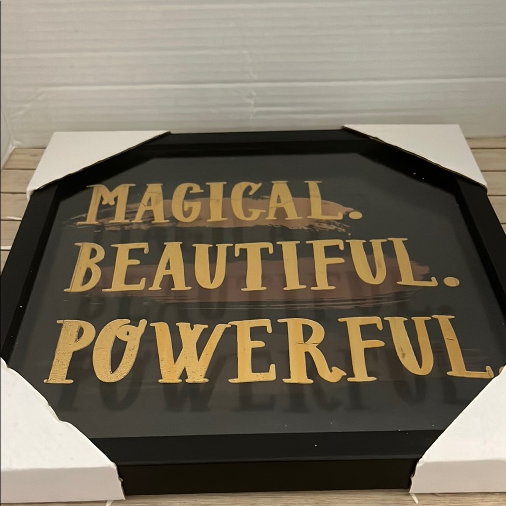 ✨ “Magical. Beautiful. Powerful.” 12x12 Framed Wall Art – Gold Foil Behind Glass